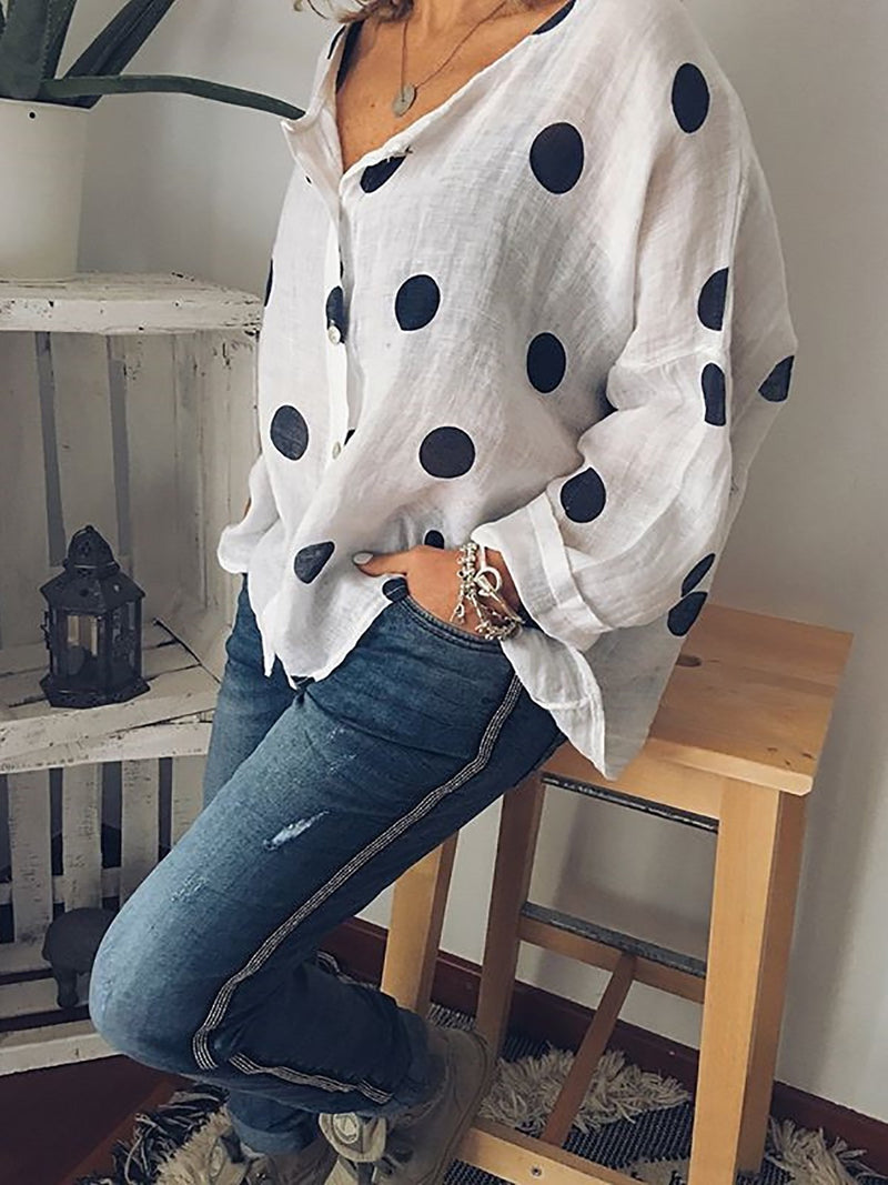 Polka Dots Long Sleeve Shirts