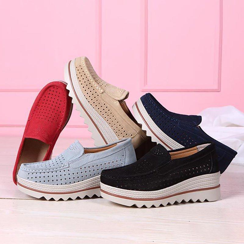 Women Flocking Creepers Casual Comfort Slip Slop Shoes