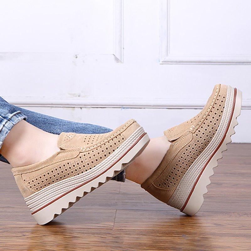 Women Flocking Creepers Casual Comfort Slip Slop Shoes