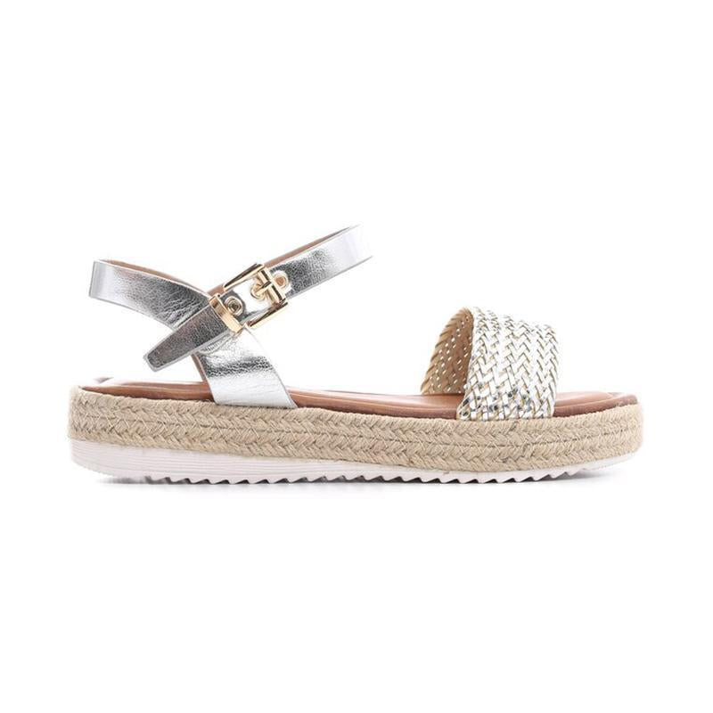 Women Flat Heel Buckle Espadrille Sandals Open Toe Casual Shoes