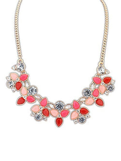 Womens Alloy Flowers Necklace