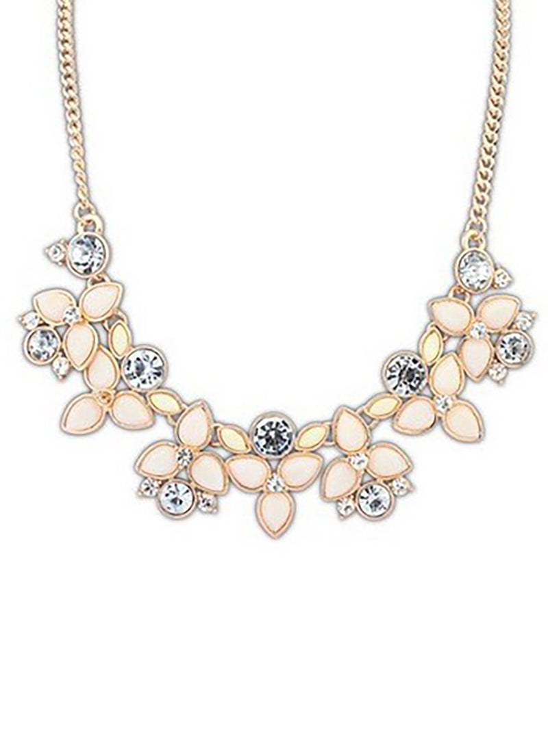 Womens Alloy Flowers Necklace