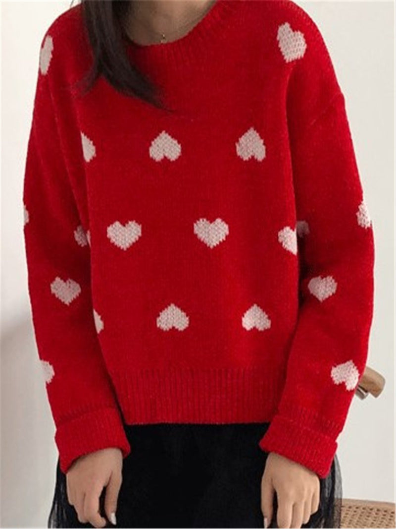 WOMEN KNITWEAR PULLOVER LONG SLEEVE CURLED SLEEVE SWEATER