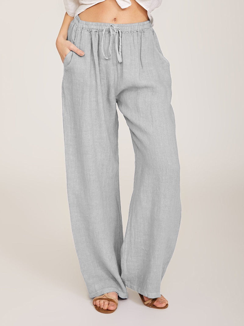 Wommer Solid Wide Leg Pants